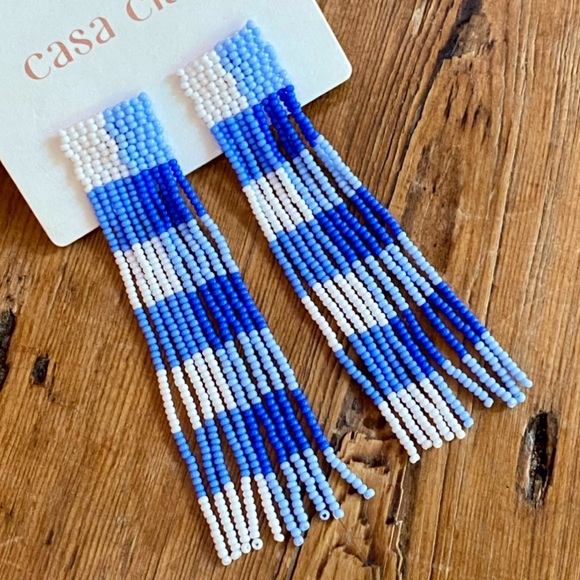 🌺🎉HP🎉🌺 NWT Anthropologie Casa Clara Beaded Tassel Earrings - Picture 9 of 16